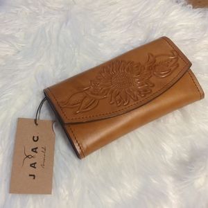 Jaac Arnold sunflower  leather crossbody wallet